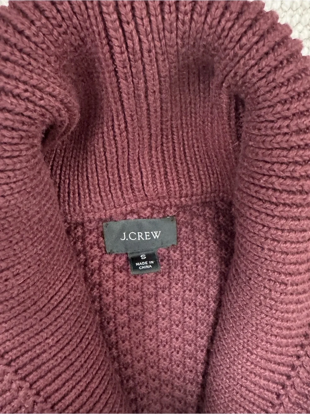 Men's J. Crew Shawl Collar Chunky Knit Cardigan - Burgundy